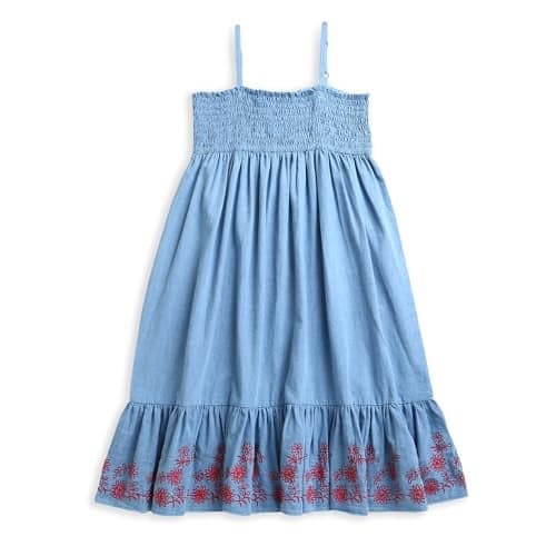 ZIP ZAP ZOOP Blue Sleeveless Bottom Embroidery Girls Summer Dress | 11-12 Years
