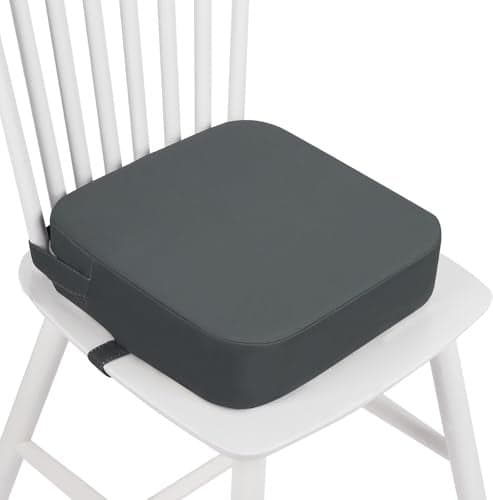 wooshwa Toddler Booster Seat for Dining Table 4 Kids Booster Seat for Kitchen Chair with NonSlip Bottom Portable Detachable Washable Increasing Cushion with 2 Adjustable Straps Grey