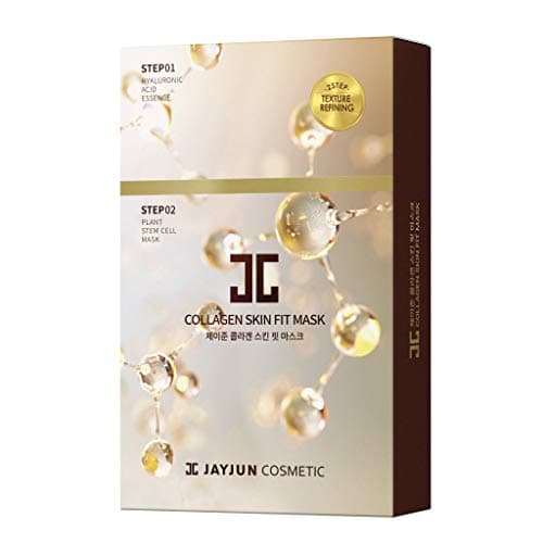 JAYJUN Collagen Skin Fit Mask 10 Sheets 2Step All in one Hydration Firming Ritual with Hyaluronic Acid Marine Collagen 084 fl oz