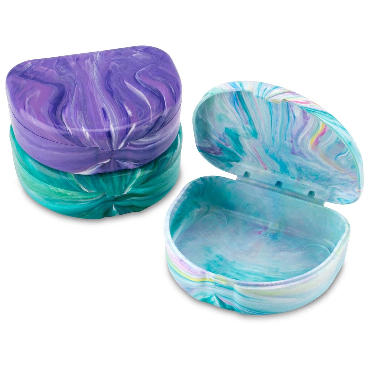 Practicon Marble Retainer Cases Orthodontic Aligner Case Mouth Guard Holder 3 Pack Mermaid