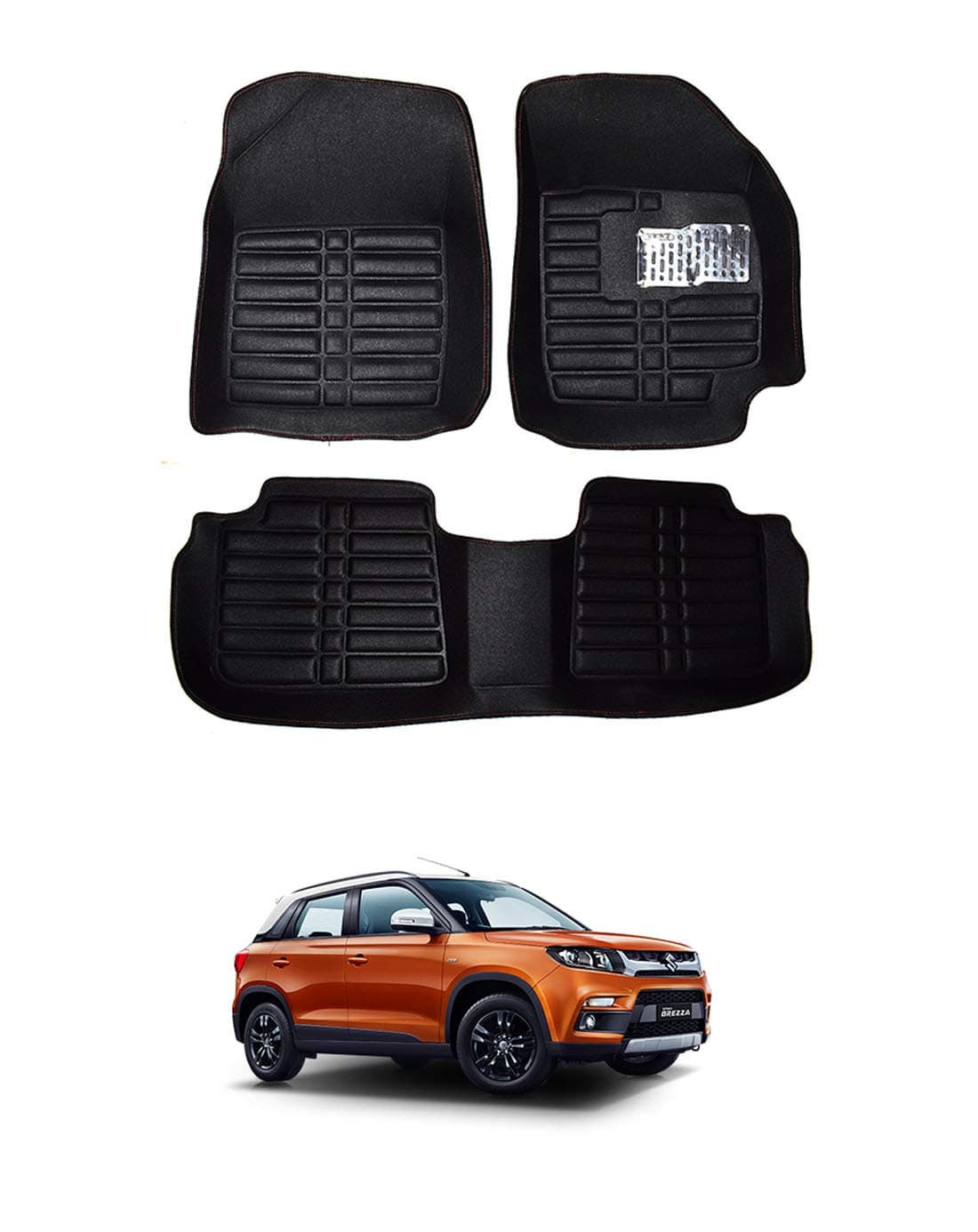AYW 5D Car Mat for Maruti Suzuki Vitara BREZZA Black Color (Model Year : 2016-2021)