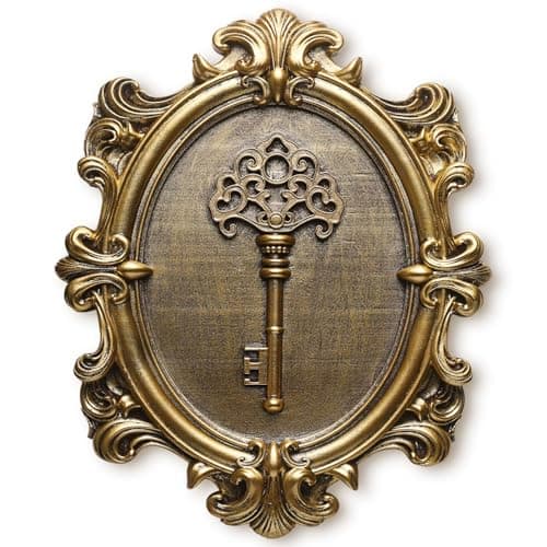 Vintage Key Wall Sculpture, Antique Wall Decor,Retro Hallway Wall Art,Hanging Decoration with Embossed Key Design, Oval Aesthetic Room Decor, Vintage Decoration for Living Room Bedroom Gallery,Unique Gifts