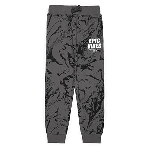 Alan Jones Clothing Boy's Patterned High Rise Cotton Joggers Track Pant (Cement_11 Years-12 Years)