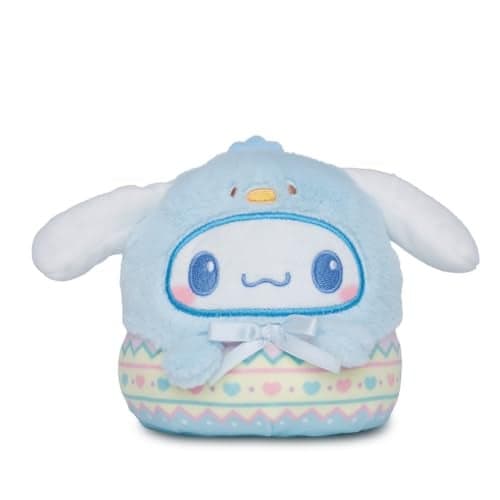 Teeturtle Reversible Sanrio Cinnamoroll Plushie 4Inch Easter Egg TwoSided Flip Plush Toy with Embroidered Details Cute Mini Collectible Plush for Kids Teens and Adults