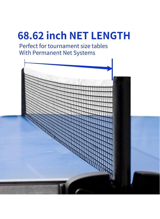 2pcs-70.8 inches Table Tennis Replacement Net,Heavy Duty String Tension Ping Pong Nets for Indoor/Outdoor Table Tennis Nylon Net, for Any Table 60 to 72 Inch(Black Color)