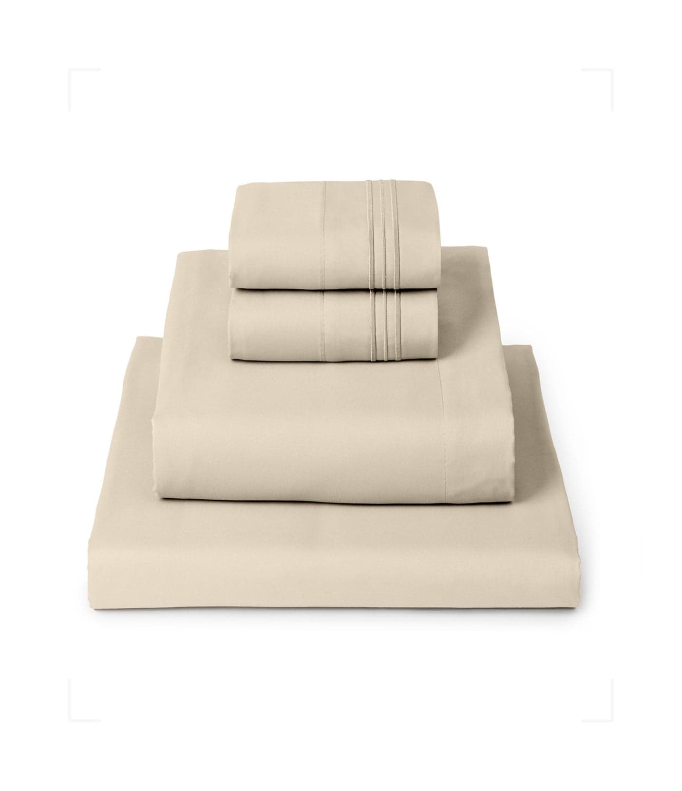Mellanni California King Sheets Set 4 PC Iconic Collection Bedding Hotel Luxury Extra Soft Cooling Bed Sheets Wrinkle Fade Stain Resistant Cal King Beige