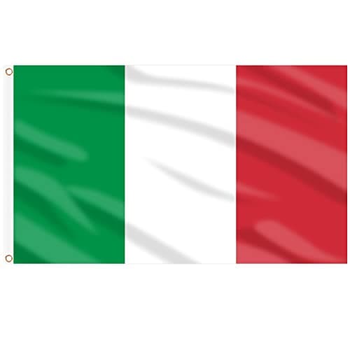 AhfuLife Italy Flag 3x5 Ft, Large Italian National Flag for Outside - Double Side with Brass Eyelets for Italian Party Decorations, Bar Garden Street Decoration Indoor Outdoor
