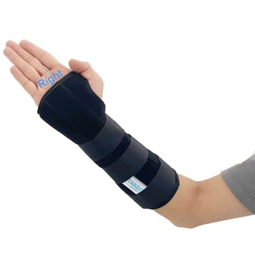 TANDCF Unisex Forearm and Wrist Support Splint Brace Double Fixation Wrist Brace for Carpal Tunnel, Adjustable Night Time Forearm Immobilizer Brace Splints,10.6 inch (27cm) length(RH/M)