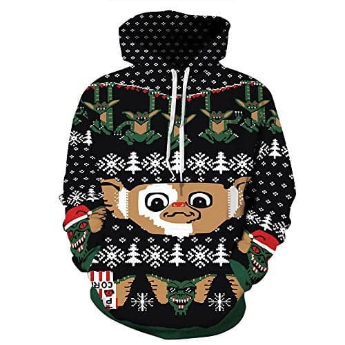 Ugly Christmas Sweater Men Women Sweatshirt Hoodie Funny Cute Xmas Graphic Tees Christmas Sweaters New Years Eve Holiday Party Vacation Outfits for Women Fall Fashion Clothing Clothes Plus Size Tops