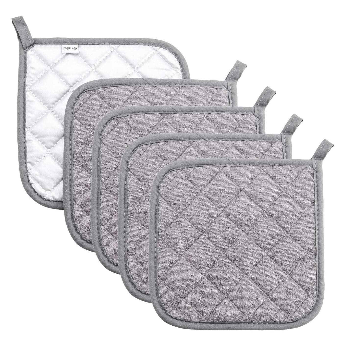 Pot Holders Cotton Made Machine Washable Heat Resistant Potholder Pot Holder Hot Pads Trivet for Cooking and Baking 5 Grey
