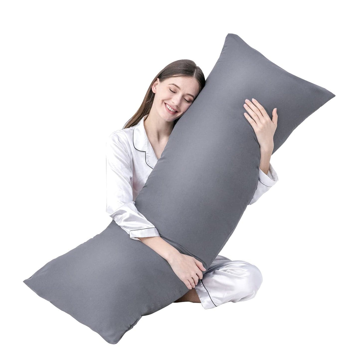 DOWNCOOL Large Body Pillow Insert Breathable Full Body Pillow for Side Sleeper Soft Long Bed Pillow for Adults 20 x 54 inch Grey