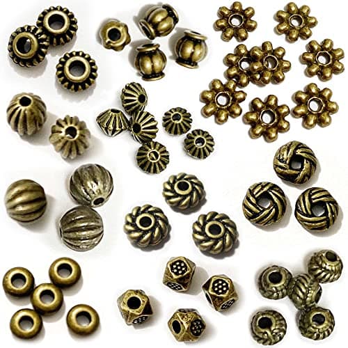 Antique Bronze Spacer Beads for Jewelry Making 500pcs Small Brass Metal Beads Bead Assortments for Bracelet Necklace Earring Making Brass Bead Spacers for Jewelry Making Supplies