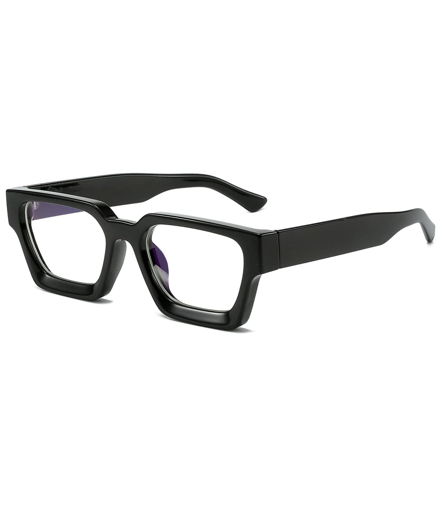EYLRIM Thick Square Frame Blue Light Glasses for Women Men Non Prescription Computer Eyeglasses01 Black