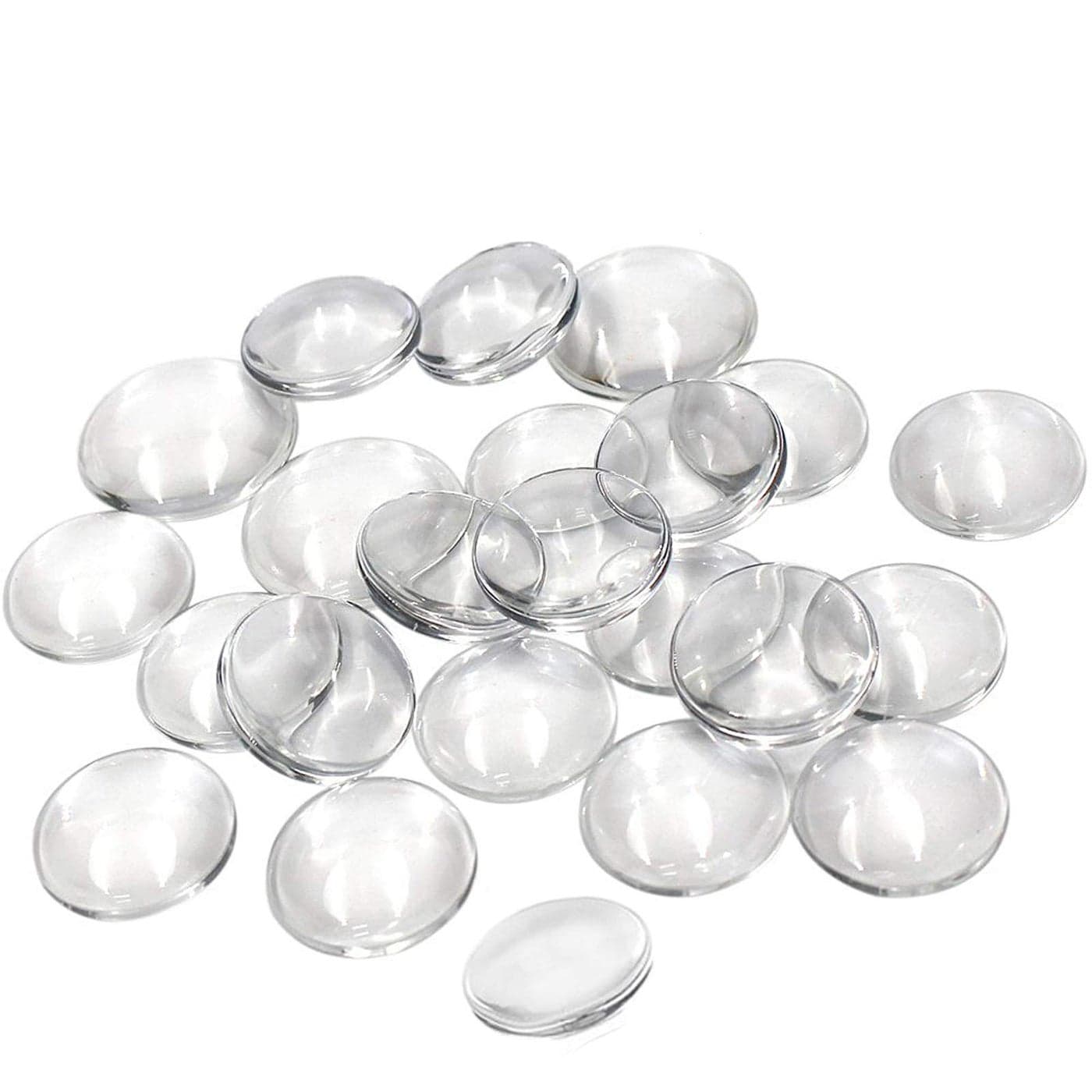 60 Pieces Transparent Glass Dome Imitation Gemstone Clear Round Dome Tiles Christmas Decor Noncalibrated Round 1 inch25mm for Photo Pendant Craft Jewelry Making
