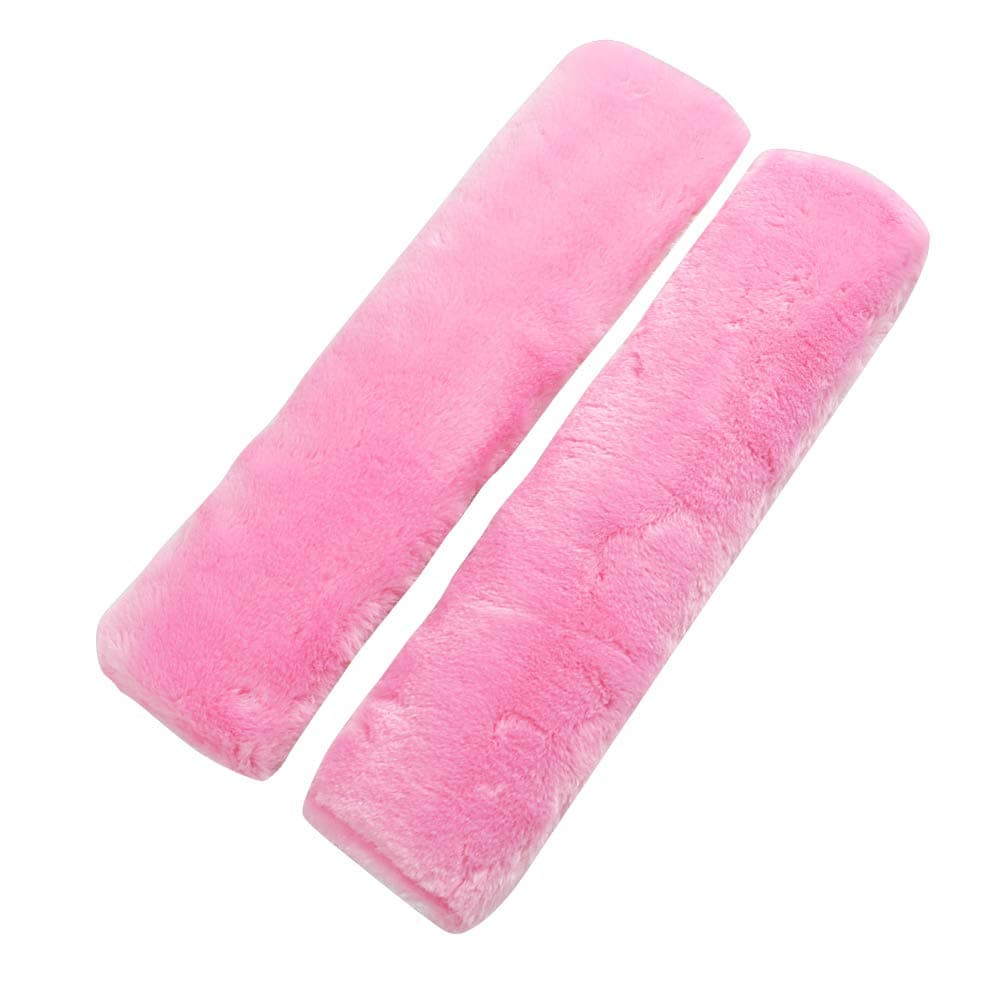 Soft Faux Car Seat Belt Cover PadCar Safety Seat Belt Strap Shoulder Pad for Adults and ChildrenSuitable for Car Seat BeltBackpackShoulder BagSet of 2 Pink