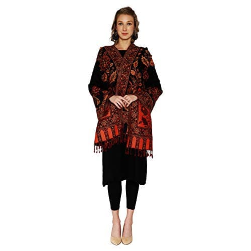 SWI WITH LABEL Women Acrylic Stole Scarf | Winter Warm Long Wrap for Women | 30x80 Inches Woven Ladies Stole