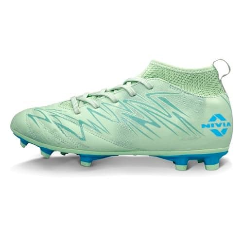 Nivia Encounter Pro 11 Football Stud for Men, Synthetic Leather Upper with Double Color TPU Sole, Ideal for Hard and Grassy Surfaces, Pastel Green, UK11