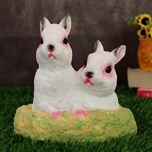 TIED RIBBONS Garden Decoration Items Rabbit Statue Decorative Showpiece (14 X 14 Cm) - Resin Figurine for Home Decor Balcony Outdoor Indoor Office Lawn Yard