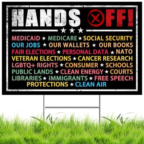No Kings Protest Signs Anti45th President Democracy Protest Anti Maga Yard Signs Against Racism Resist Fascism Resist Hate Garden Lawn Sign Double Sided with HStake Metal Wide 18x12inches