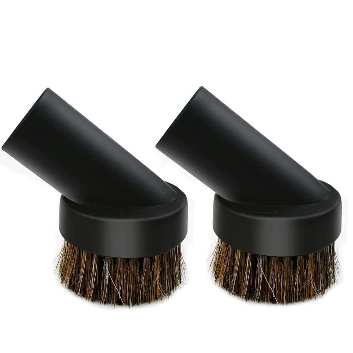 2 Pcs Black Round Dust Brush 25mm Horse Hair for 12122in Hose Vacuum Cleaners Accessories