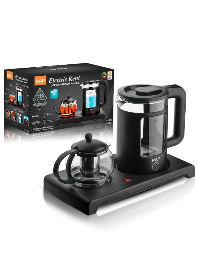RAF Premium Electric Tea Maker Set with Glass Teapot and Fast Heating Kettle for Modern Kitchen and Office Use