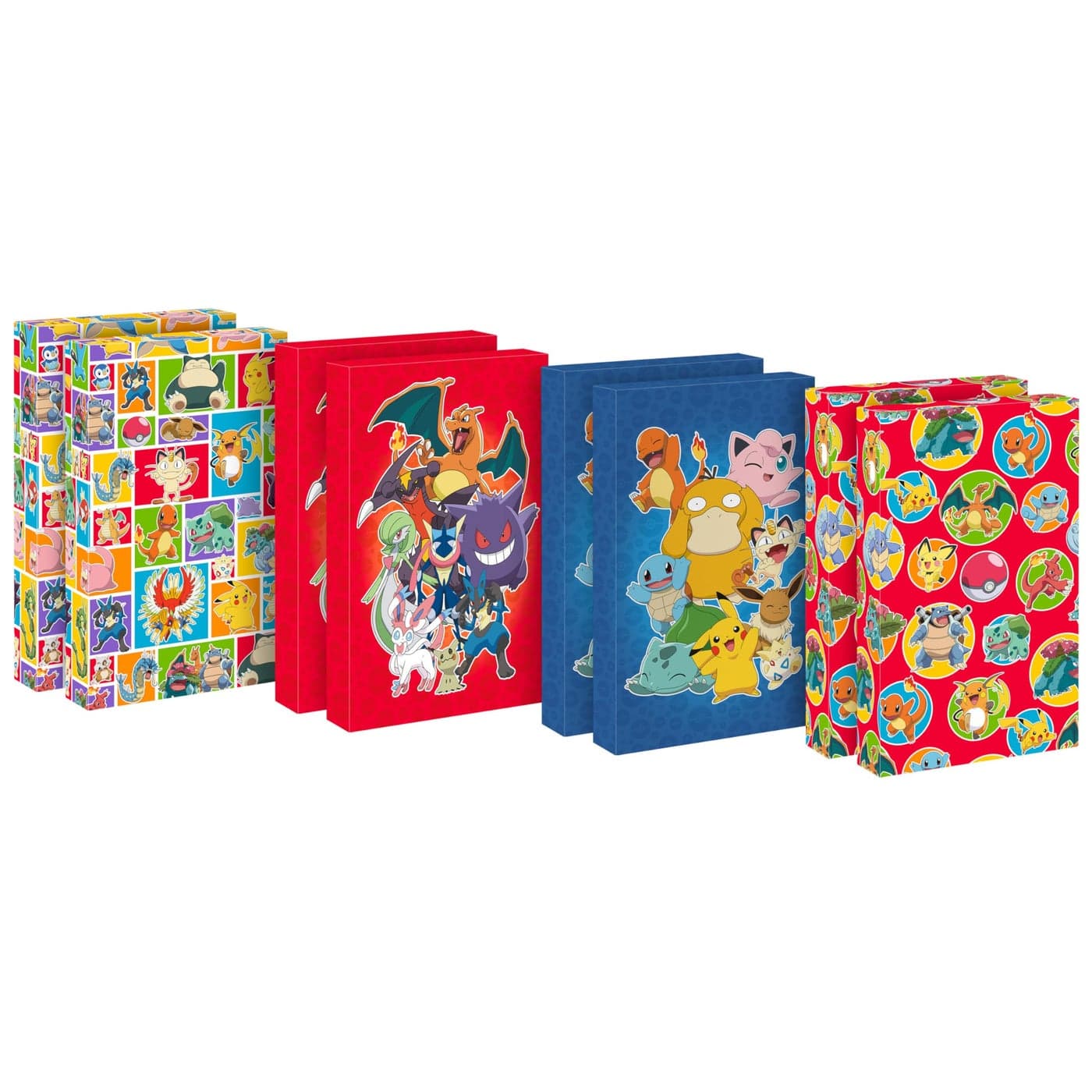 Hallmark Pokmon Medium Gift Boxes with Lids 8 Shirt Boxes 4 Designs for Kids Parties Back to School Christmas