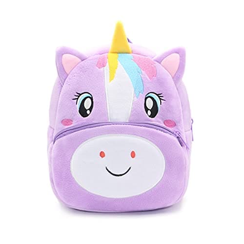 NICE CHOICE Cute Toddler Backpack Toddler Bag Plush Animal Cartoon Mini Travel Bag for Baby Girl Boy 2-6 Years(Puple Unicorn)