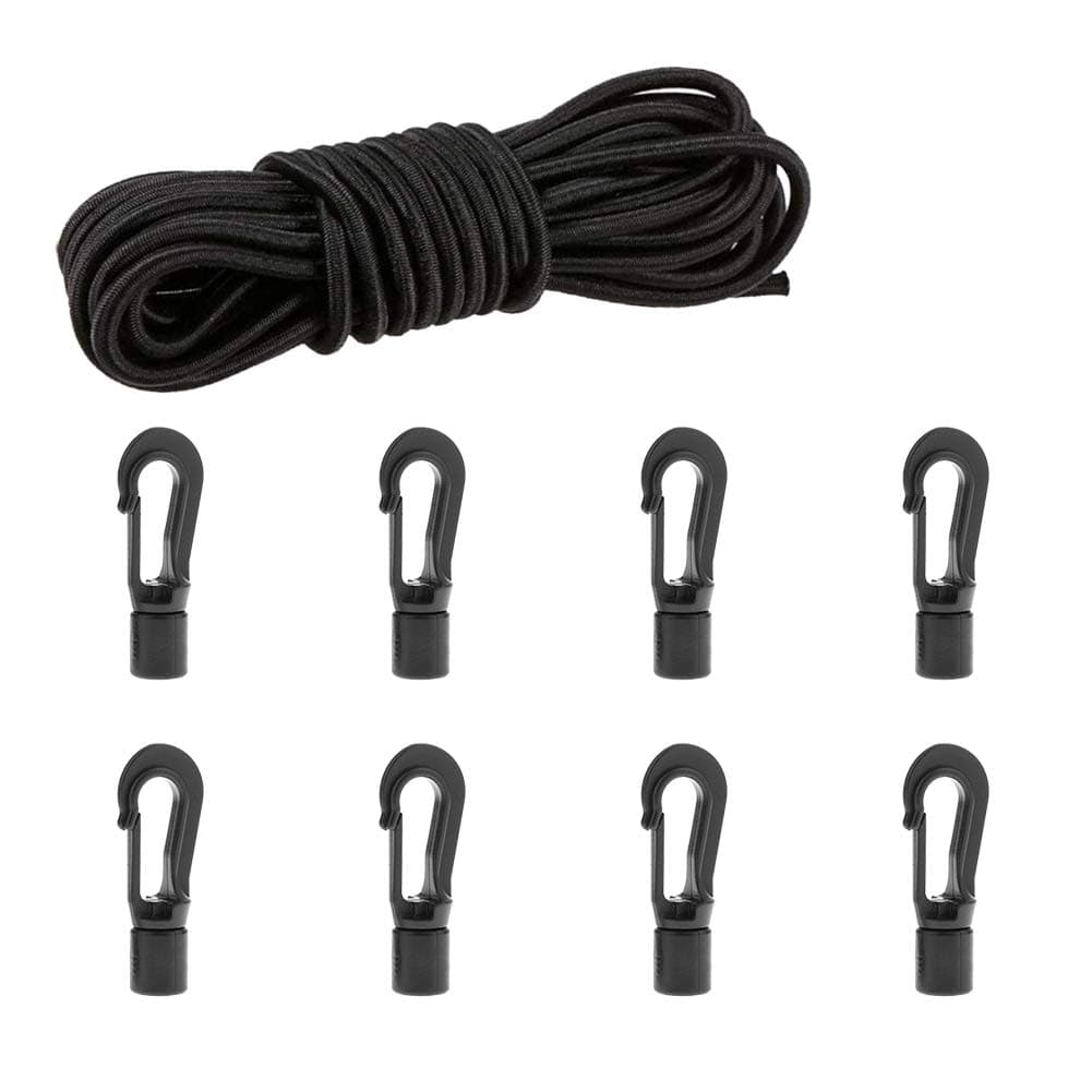 14 Elastic Bungee Cord Kayak Stretch String Shock Cords Rope with Bungee Shock Cord Hooks for Kayak Boat Camping Accessories IndoorOutdoor Activities 8 Hook 1970 Ft Cord