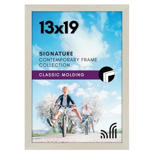 Americanflat 13x19 Picture Frame with Shatter-Resistant Glass - Signature Collection - Gallery-Style Frames Made of Engineered Wood - Photo Frame for Wall Display - Light Wood