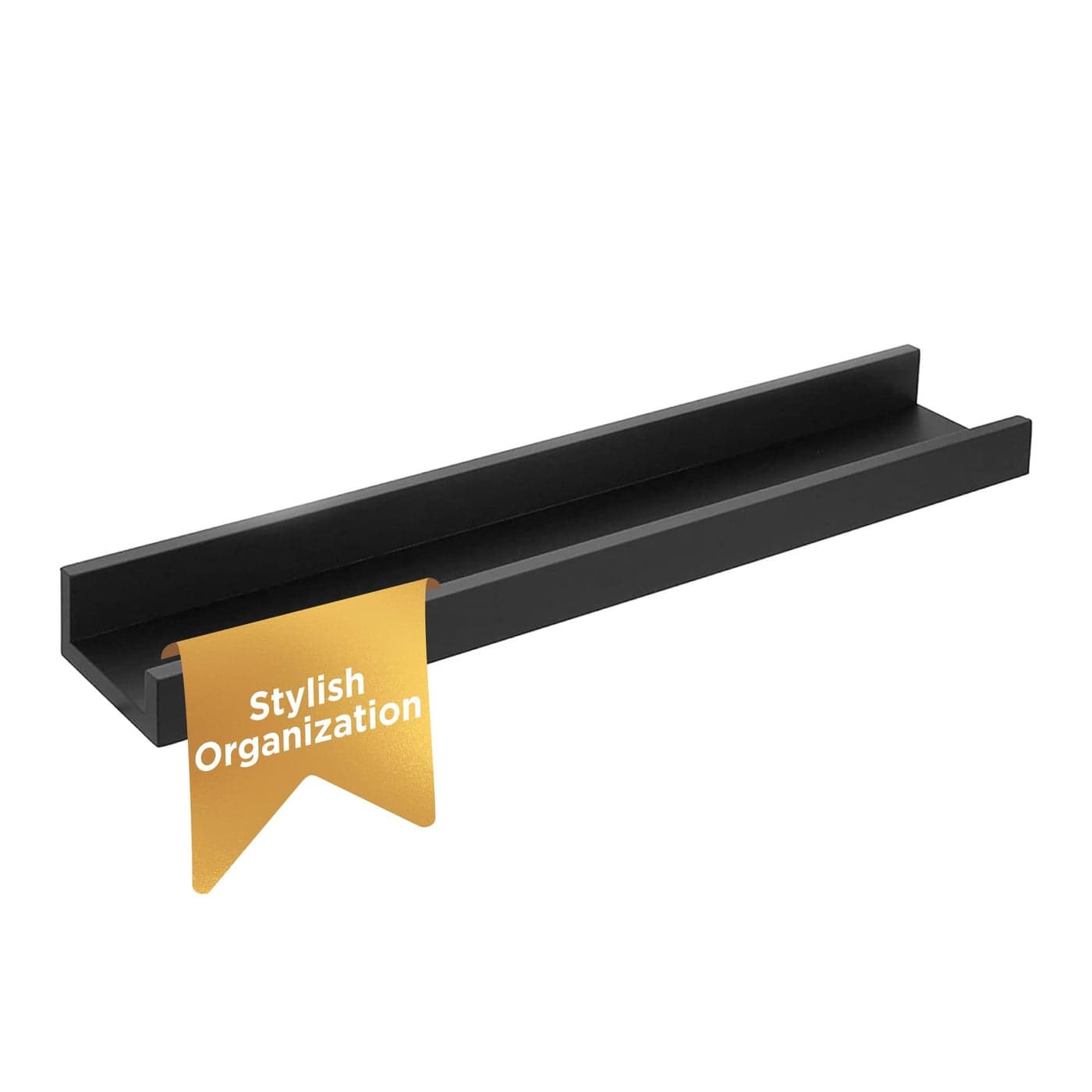 Kiera Grace Floating Shelves for Wall Engineered Wood Picture Frame Wall Shelves Easy to Assemble Display Shelves Ideal for Home Decor Pack of 1 23 L x 4 W x 2 H Black