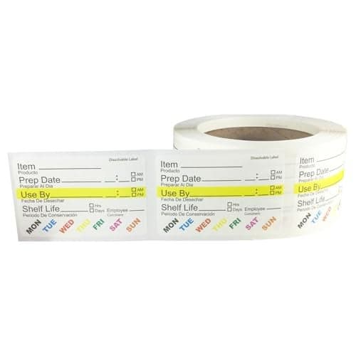 InStockLabels Dissolvable Food Labels - 2” x 3” (500 Labels) - Rotation Food Stickers for Kitchen & Restaurant Supplies - Ideal for Jar, Containers and Freezer Storage, Kitchen Stickers