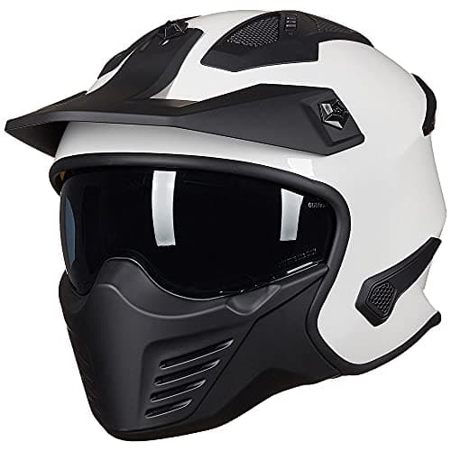 ILM Open Face Motorcycle 3/4 Half Helmet for Dirt Bike Moped ATV UTV Motocross Cruiser Scooter DOT Model 726X (White,L)