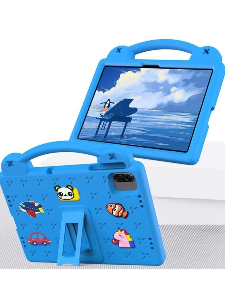 Kids Case Compatible with Honor Pad X8a 11-inch 2024 Anti-Fall Shockproof Stand Hand-Held EVA Protective Cover for Honor Pad X8a (Sky Blue)