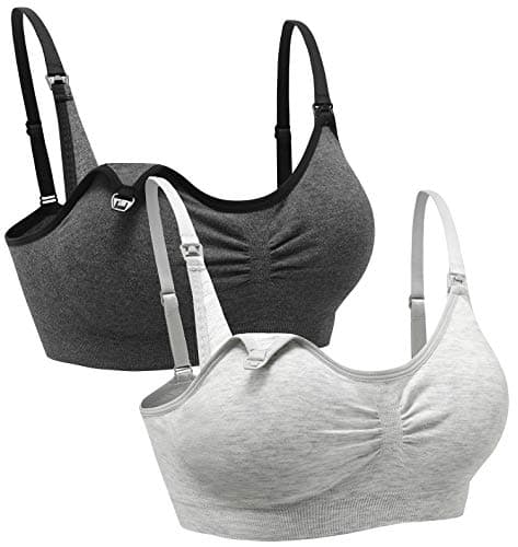 Suekaphin 2PACK Nursing Maternity Bra for Pregnancy Women Breastfeeding Comfortable Sleeping with Extenders,Cc a,Medium