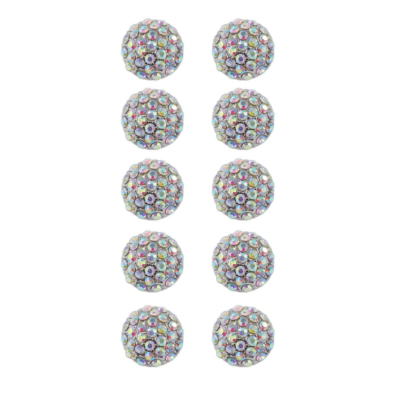 Jerler 10 Pcs Sliver Rhinestone Buttons Crystal Embellishments Sew on Clothing Buttons
