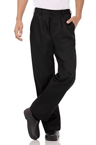 Chef Works Men's Basic Chef Pants, Black, 28