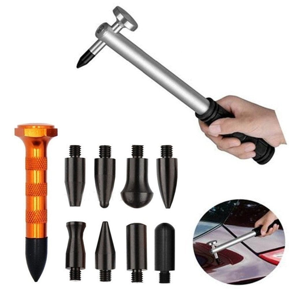GS GS 10pcs Car Body Paintless Dent Removal Tools Aluminum Dent Hammer with Knock Down Head Tap Down Tools Set Dent Repair Kit