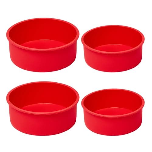 saphe 4 packs Silicone Cake Pans for BakingRound Cake Molds for CupcakeCheese Cakes and Chocolate Cakes Nonstick silicone bakeware sets BPA free2 pcs 6 inch 2 pcs 8 inch