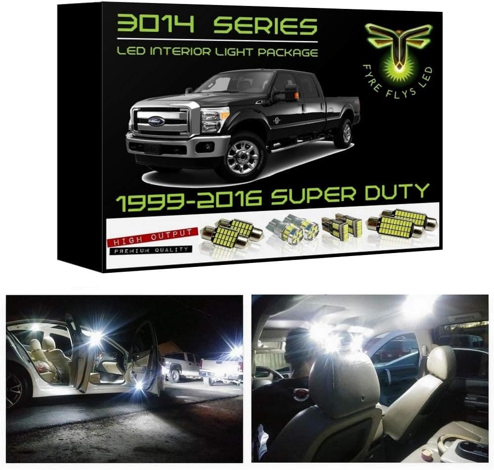 Fyre Flys LED Interior Light Package for 1999-2016 Ford F250 F350 Super Duty - 14 Piece 6000K SMD Kit