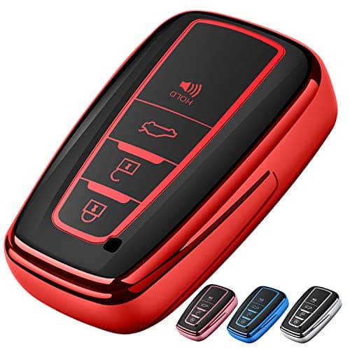 Tukellen for Toyota Key Fob Cover,Special Soft TPU Key Case Cover Protector Compatible with 2019-2025 Rav4 2018-2024 Camry 4Runner 2020-2022 Highlander Corolla Prius Avalon C-HR GT86-Red