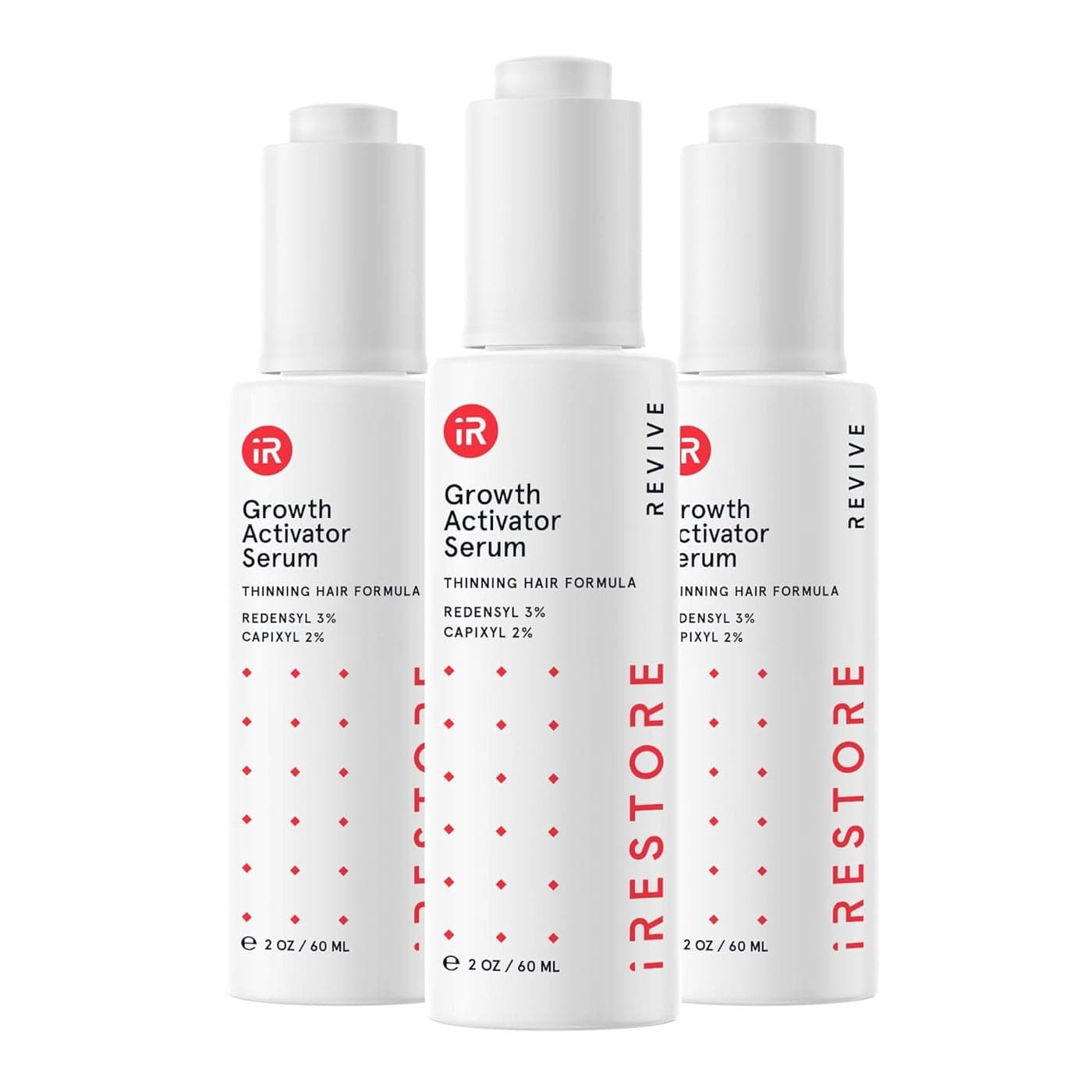 iRESTORE Scalp Serum Hair Growth Serum for Women Men Best for Hair Loss Hair Thinning Aids Regrowth with Redensyl Biotin Hydrates Scalp for Visibly Thicker Stronger Hair 2 Fl Oz Pack of 3