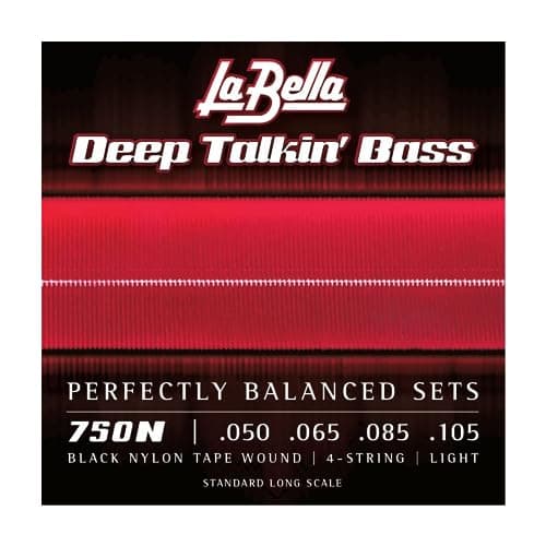 La Bella 750N Deep Talkin' Black Nylon Tape Wound, Light Bass Guitar String 50-105