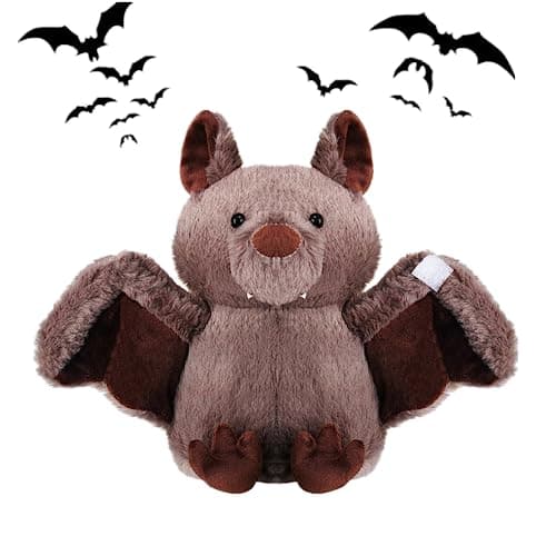 NatureMan 11 inch Plush Bat Stuffed Animal Plush Toy Halloween Bat Decor Bedtime Toys for Kids Brown