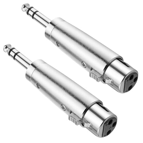 JOMLEY XLR Female to 1/4" TRS Adapter, Balanced XLR Female to 1/4 Inch TRS Stereo Jack Plug Cable Adapter - 2 Pack