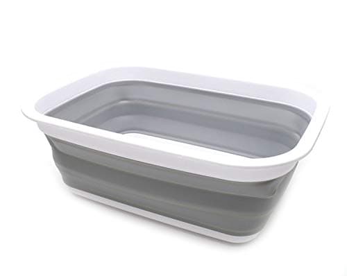 SAMMART 92L 237Gallon Collapsible Tub Portable Outdoor Picnic BasketCrater Foldable Shopping Bag Space Saving Storage Container M Gray