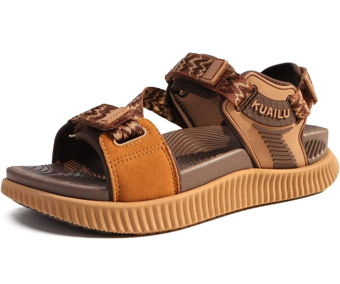 KuaiLu Walking Orthopedic Sandals Womens Comfortable Arch Support Hiking Sandles Plantar Fasciitis Athletic Sport Recovery Cushion Summer Travel Outdoor Open Toe Water Sandals Brown Khaki Size 8