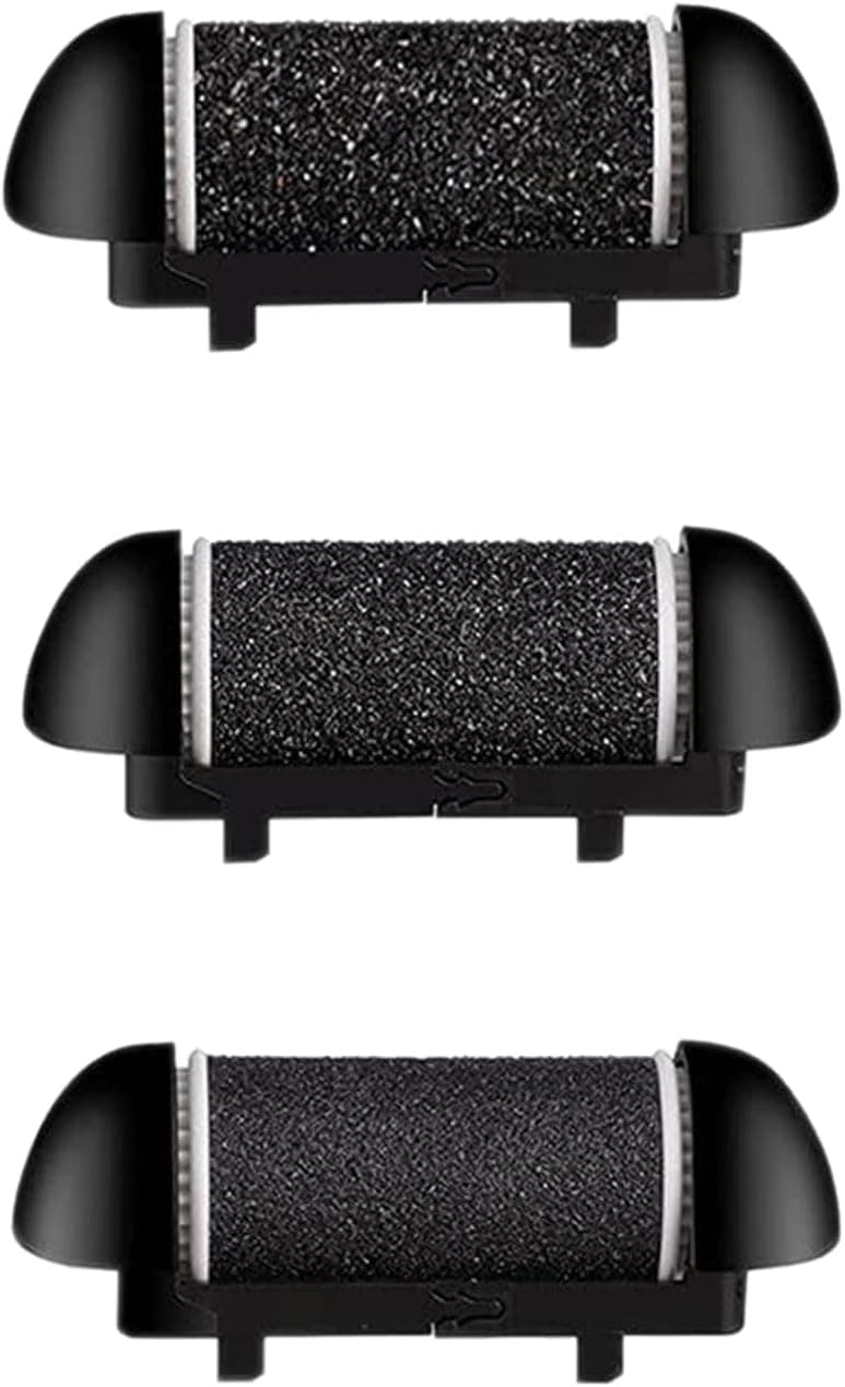 Extra Coarse 3 Refill Rollers for Electric Feet Callus Remover Replacement Heads Foot Care Pedicure Tools Pack 1 Coarse Regular Gentle Black