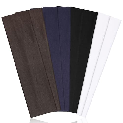 Ztomine Headbands for Women, 8pcs Stretchy Non Slip Soft Cotton Cloth Hair Bands for Sports, Workout, Yoga and Running
