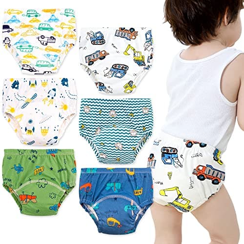 Max Shape Baby Boys Training Pants Underwear Toddler Boys Potty Pee Training Underwear 6 Pack Blue 2T