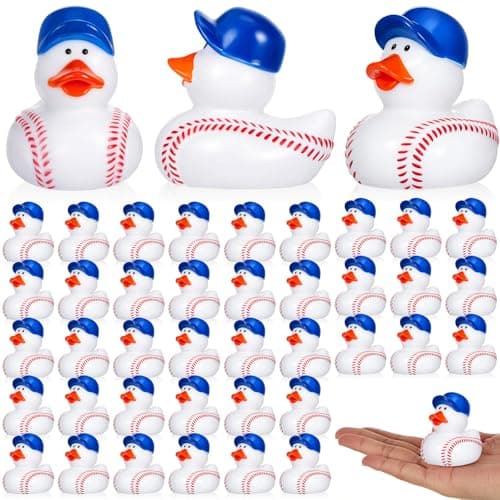 Deekin Rubber Ducks 2 Inch Bulk Sport Party Favors for Team Events Decorations Birthday Party Supplies Club Player Gift50 PcsBaseball Blue